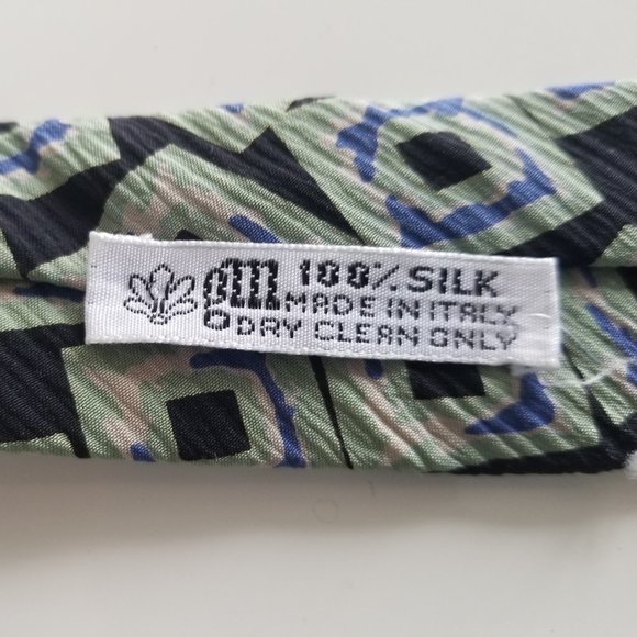 FRANK STELLA Geometric Design Italian Silk Tie - Picture 7 of 9